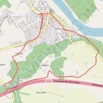 Itinéraire Circuit du Poutoy - Auvillar-les-Peyrères, distance, dénivelé, altitude, carte, profil, trace GPS