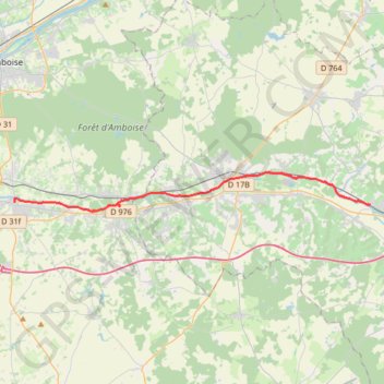 Itinéraire 11Bléré-Thésée: 25.80 km, distance, dénivelé, altitude, carte, profil, trace GPS