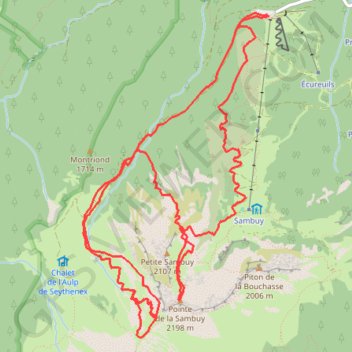 Itinéraire Pointe de la Grande Sambuy et Petite Chaurionde, distance, dénivelé, altitude, carte, profil, trace GPS