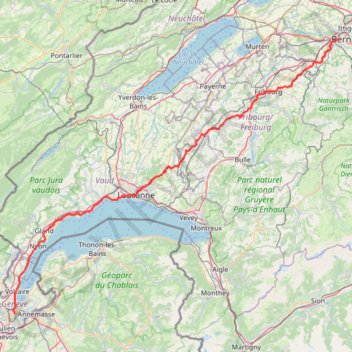 Itinéraire Marche pour la vie BE-GE V.2, distance, dénivelé, altitude, carte, profil, trace GPS