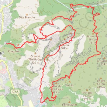 Itinéraire A, distance, dénivelé, altitude, carte, profil, trace GPS