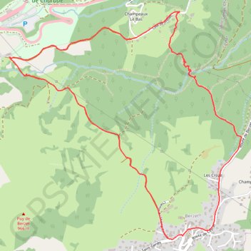 Itinéraire À proximité de Ceyrat - Thèdes, distance, dénivelé, altitude, carte, profil, trace GPS