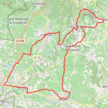 Itinéraire Entre plaine et piémont - Caromb, distance, dénivelé, altitude, carte, profil, trace GPS