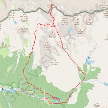 Itinéraire La cime Guilie, distance, dénivelé, altitude, carte, profil, trace GPS