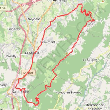 Itinéraire Col de la Croisette et des Pitons - Salève, distance, dénivelé, altitude, carte, profil, trace GPS