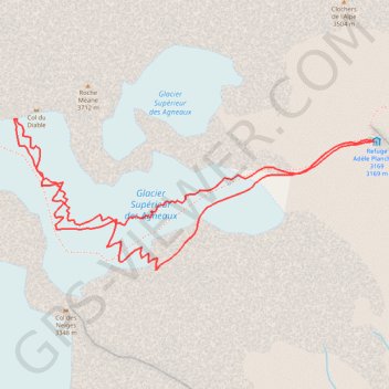 Itinéraire Tour de la Meije : Col du Diable, distance, dénivelé, altitude, carte, profil, trace GPS