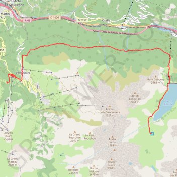 Itinéraire Tour du Mont Thabor, j7a, de Valmeinier au refuge des Marches, distance, dénivelé, altitude, carte, profil, trace GPS