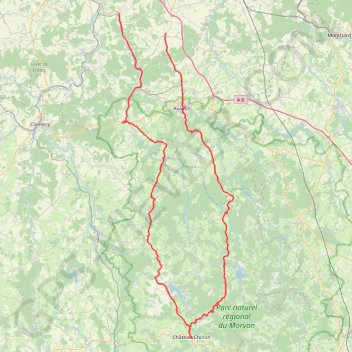 Itinéraire Balade Morvan, distance, dénivelé, altitude, carte, profil, trace GPS