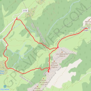 Itinéraire Plateau des Glières, Montagne des Auges, col de l'Ovine, distance, dénivelé, altitude, carte, profil, trace GPS