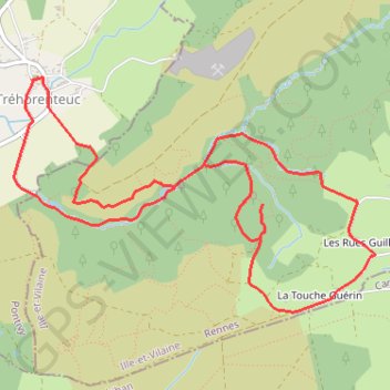 Itinéraire Le val sans retour - Tréhorenteuc, distance, dénivelé, altitude, carte, profil, trace GPS