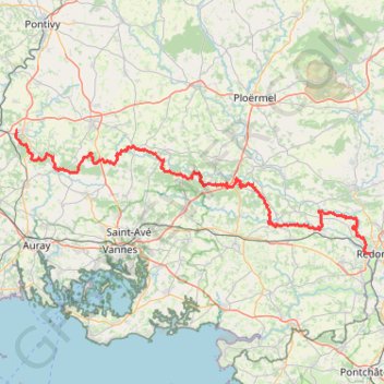 Itinéraire GR38 De Baud (Morbihan) à Redon (Ille-et-Vilaine), distance, dénivelé, altitude, carte, profil, trace GPS