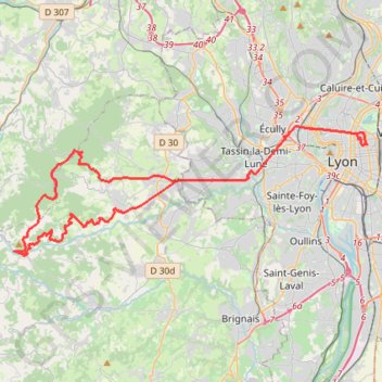 Itinéraire L’automne 🍁 dans les Monts du Lyonnais, distance, dénivelé, altitude, carte, profil, trace GPS