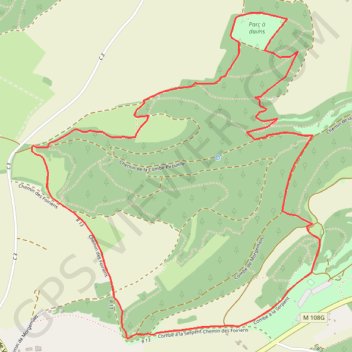 Itinéraire Combe à la serpent - parc à Daims, distance, dénivelé, altitude, carte, profil, trace GPS