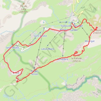 Itinéraire Randonnée Pic Mourgat , la Pahule et Pic des Tentes, distance, dénivelé, altitude, carte, profil, trace GPS