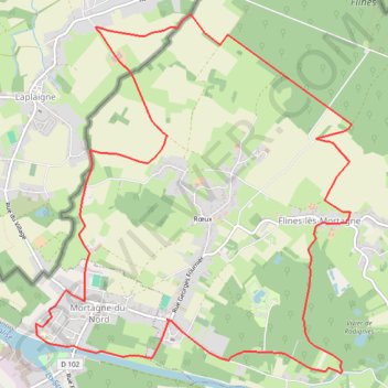 Itinéraire Bois de Flines et des Poteries - Flines-les-Mortagne, distance, dénivelé, altitude, carte, profil, trace GPS