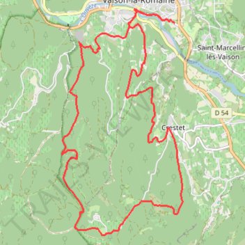 Itinéraire Parcours VTT Vaison rouge V finale, distance, dénivelé, altitude, carte, profil, trace GPS