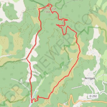 Itinéraire Alzon - Saint Guiral, distance, dénivelé, altitude, carte, profil, trace GPS