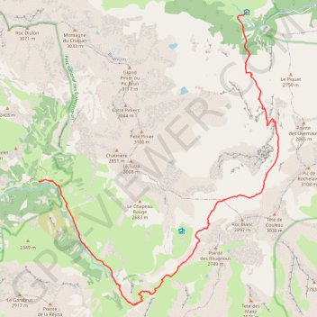 Itinéraire Liaison Prapic Dormillouse, distance, dénivelé, altitude, carte, profil, trace GPS