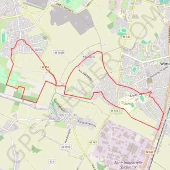 Itinéraire Autour des champs captants - Wattignies, distance, dénivelé, altitude, carte, profil, trace GPS