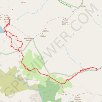 Itinéraire Monte Rotondo, distance, dénivelé, altitude, carte, profil, trace GPS