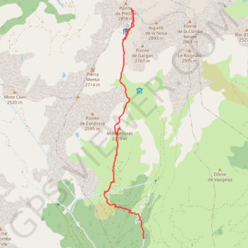 Itinéraire Mont Rosset et Col du Grand Fond, distance, dénivelé, altitude, carte, profil, trace GPS