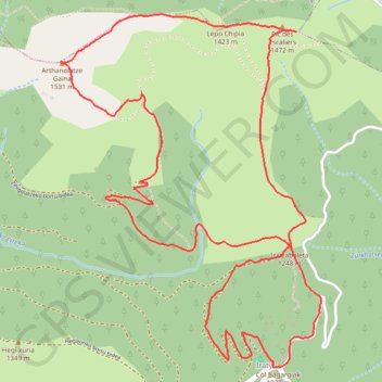 Itinéraire Arthanolatze - pic des Escaliers depuis Chalets d'Iraty Soule, distance, dénivelé, altitude, carte, profil, trace GPS