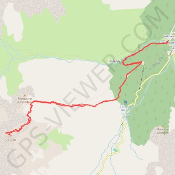 Itinéraire Cime du Sambuie, distance, dénivelé, altitude, carte, profil, trace GPS