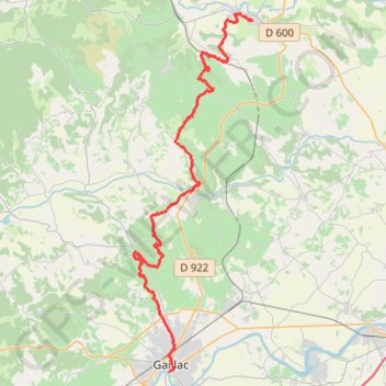 Itinéraire Cordes-Gaoillac, distance, dénivelé, altitude, carte, profil, trace GPS