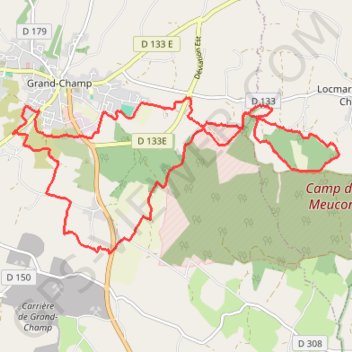 Itinéraire Grand-Champ - Kério, distance, dénivelé, altitude, carte, profil, trace GPS