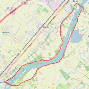 Itinéraire Les deux ponts - Meung-sur-Loire - Beaugency, distance, dénivelé, altitude, carte, profil, trace GPS