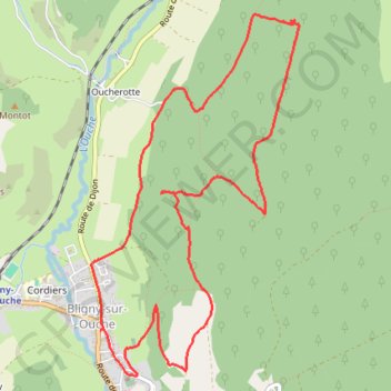 Itinéraire Bligny-sur-Ouche, distance, dénivelé, altitude, carte, profil, trace GPS