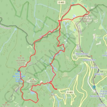 Itinéraire Ballon d'Alsace par les étangs, distance, dénivelé, altitude, carte, profil, trace GPS