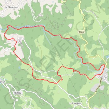 Itinéraire Circuit du Tacot - Espagnac - Pays de Tulle, distance, dénivelé, altitude, carte, profil, trace GPS