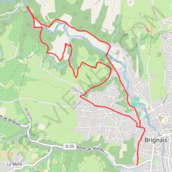 Itinéraire Randonnée Brignais, distance, dénivelé, altitude, carte, profil, trace GPS