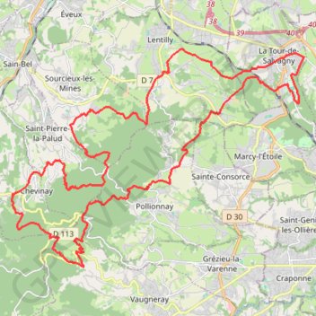 Itinéraire 2023-01-22_12h49m42_T23 45km 1600m+, distance, dénivelé, altitude, carte, profil, trace GPS