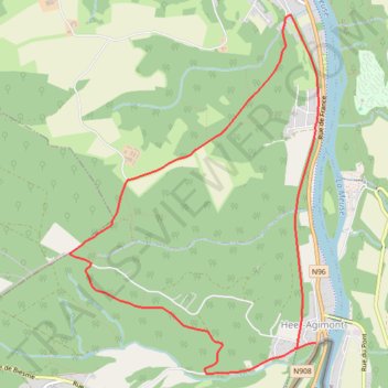 Itinéraire HASTIERE-Promenade du Houria, distance, dénivelé, altitude, carte, profil, trace GPS