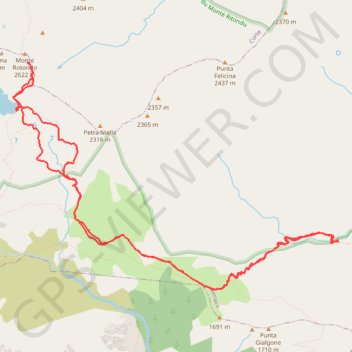 Itinéraire Monte Rotondo, distance, dénivelé, altitude, carte, profil, trace GPS
