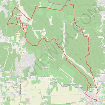Itinéraire Sérignan Castelas, distance, dénivelé, altitude, carte, profil, trace GPS