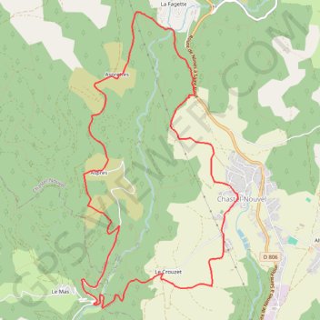 Itinéraire La cascade de la Fagette - Chastel Nouvel, distance, dénivelé, altitude, carte, profil, trace GPS