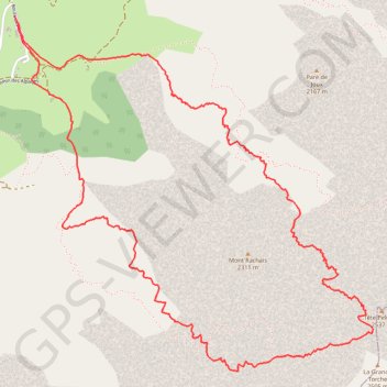 Itinéraire Rando Bala Cha-Tête Pelouse retour Grand Crêt, distance, dénivelé, altitude, carte, profil, trace GPS
