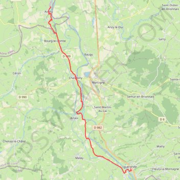 Itinéraire Itinéraire de 63 Grande Rue, 71340 Iguerande, France à La Croix Bouquet, 03130 Avrilly, France, distance, dénivelé, altitude, carte, profil, trace GPS