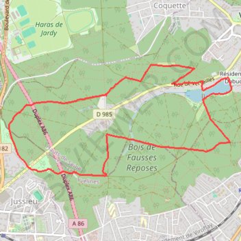 Itinéraire Forêt de Fausses Reposes, distance, dénivelé, altitude, carte, profil, trace GPS