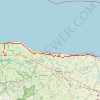 Itinéraire landingsstranden, distance, dénivelé, altitude, carte, profil, trace GPS