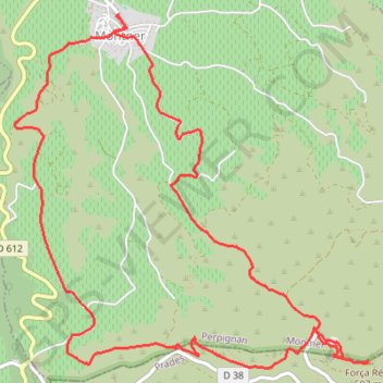 Itinéraire Montner - Força Réal (boucle), distance, dénivelé, altitude, carte, profil, trace GPS