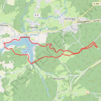 Itinéraire Randonnée lac de Bouzey, distance, dénivelé, altitude, carte, profil, trace GPS