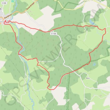Itinéraire Le Prieuré de Saint-Angel - Pays de Haute Corrèze, distance, dénivelé, altitude, carte, profil, trace GPS