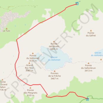 Itinéraire Traversée vallonbrun-femma, distance, dénivelé, altitude, carte, profil, trace GPS