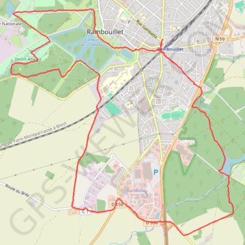 Itinéraire Rambouillet (78 - Yvelines), distance, dénivelé, altitude, carte, profil, trace GPS