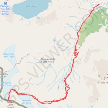 Itinéraire Cima del Carro, distance, dénivelé, altitude, carte, profil, trace GPS