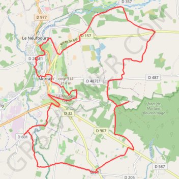 Itinéraire Rando Le Neufbourg, distance, dénivelé, altitude, carte, profil, trace GPS